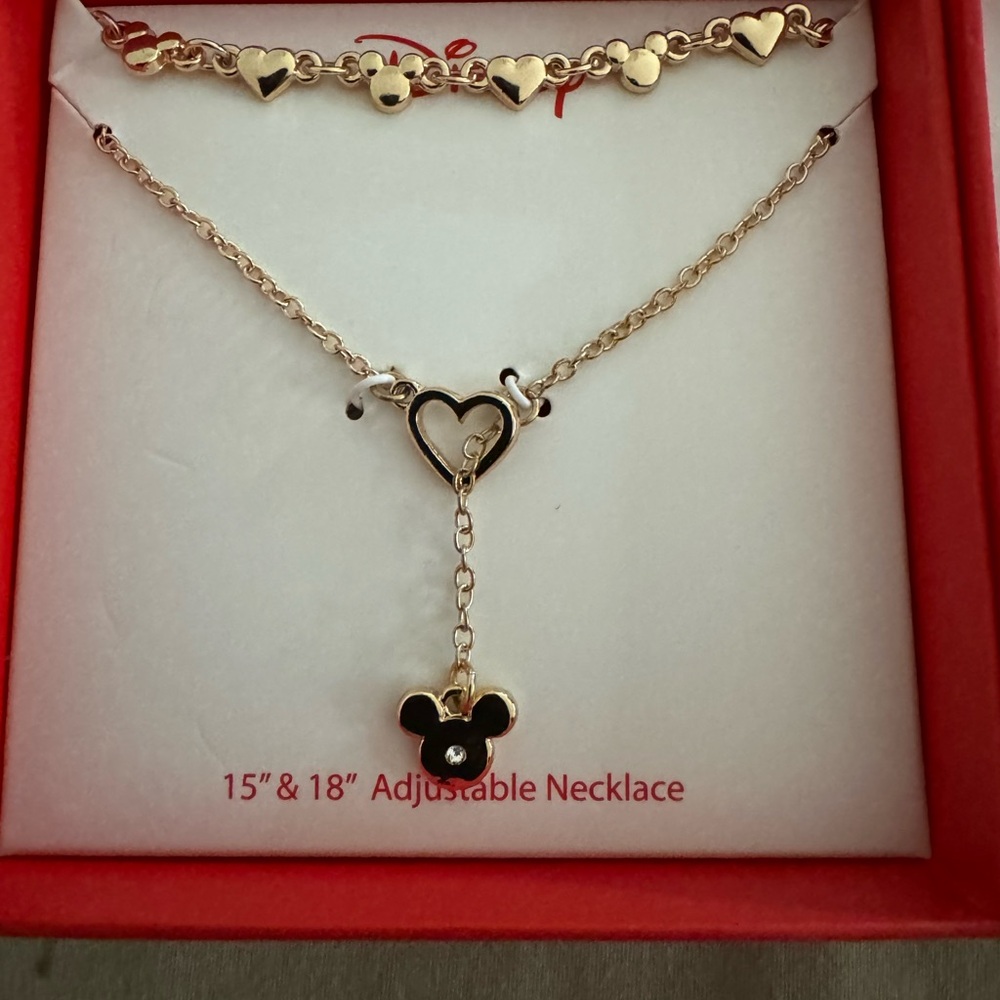 DISNEY MICKEY MOUSE NECKLACE SET AND A PAIR OF EARRINGS - Picture 2 of 3
